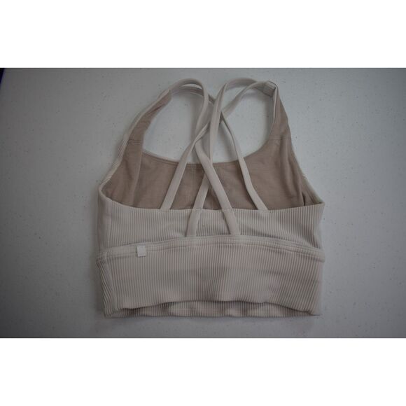 Lululemon Energy Ribbed Longline Bra Cream Athletic Gym Yoga Active Womens 2 - Picture 3 of 3